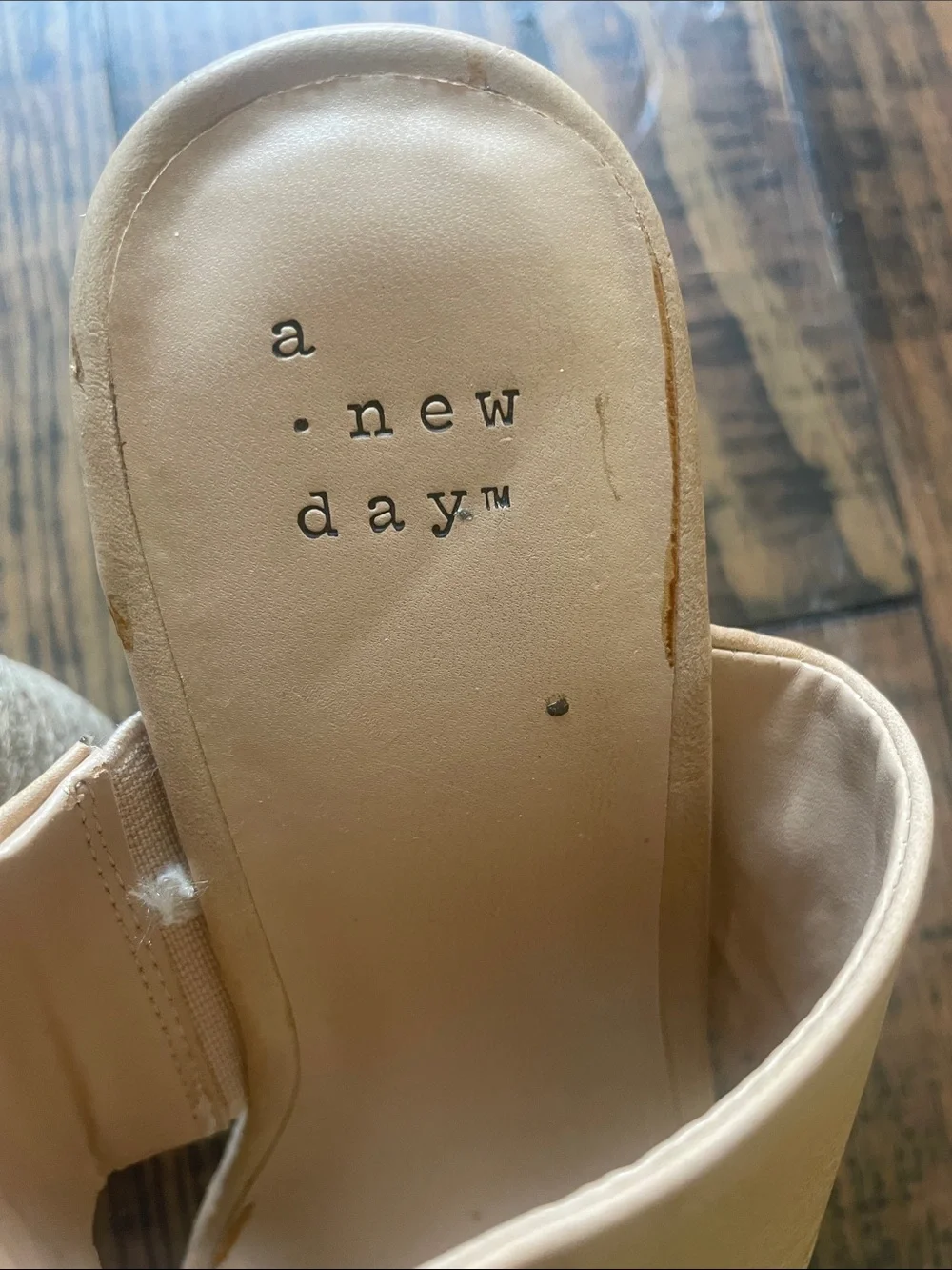 a new day Tan and Cream Espadrille Wedge Sandals